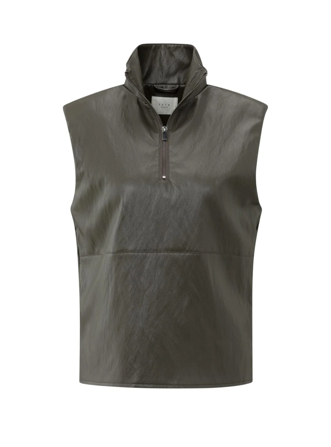 Taupe Faux Leather Vest