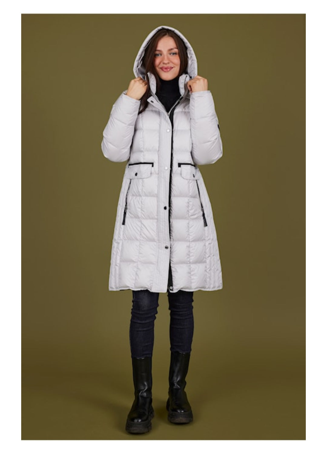 Normann light grey puffa coat