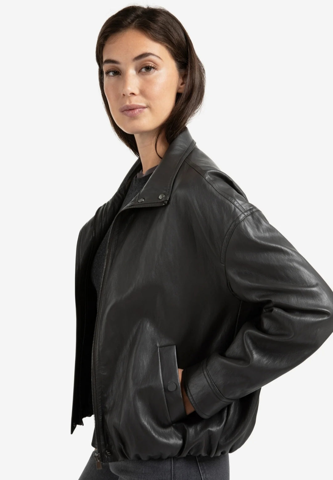 Yaya Anthracite pleather jacket