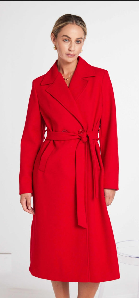 Kate Cooper Red Wrap Coat