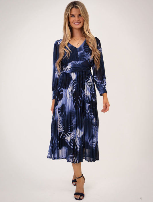 Kate & Pippa Navy White Palm Dress