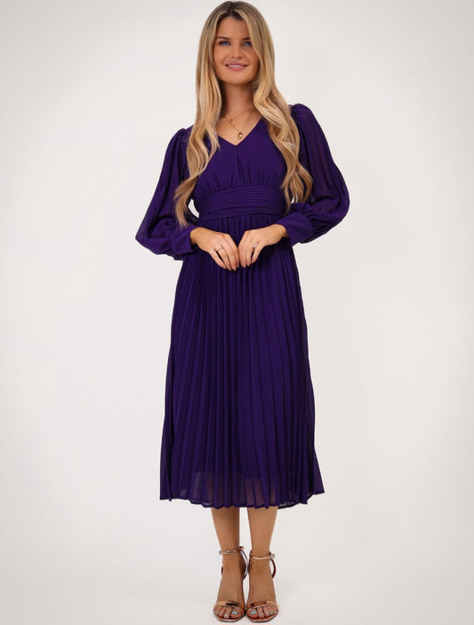 Kate and Pippa purple pleat dress