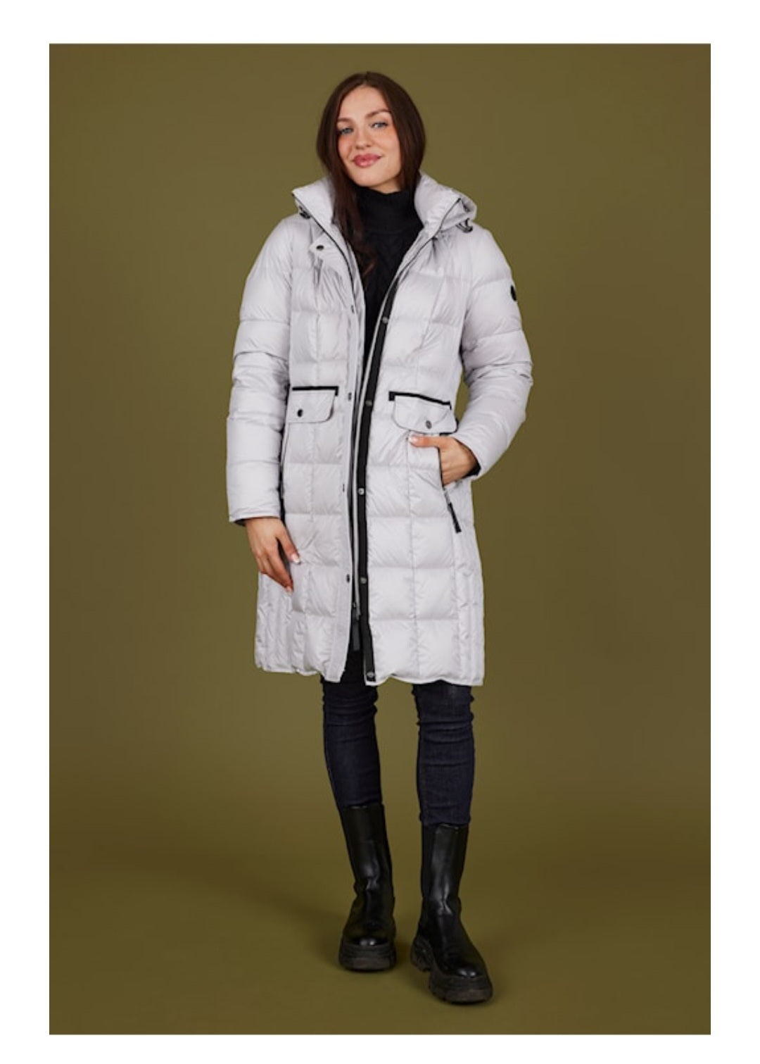 Normann light grey puffa coat