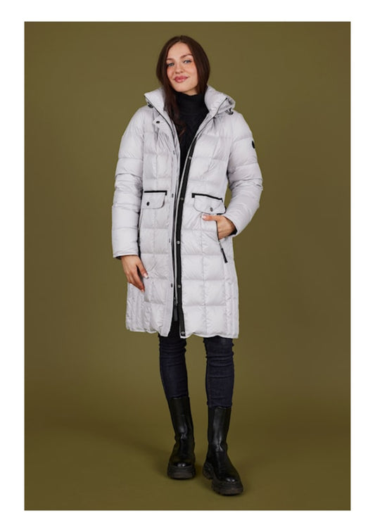 Normann light grey puffa coat
