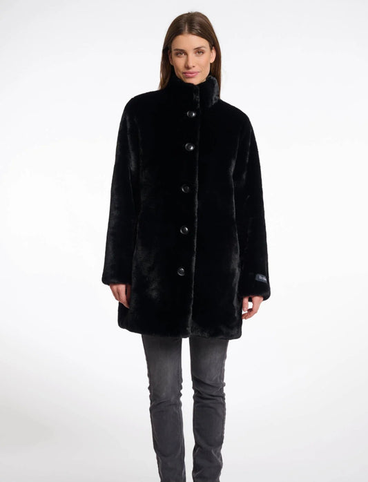 Rino & Pelle Black Faux Fur coat