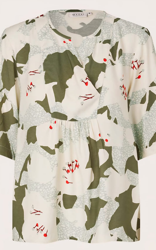 Masai khaki & Cream top