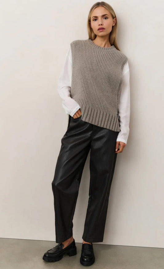 Yaya anthracite pleather pants