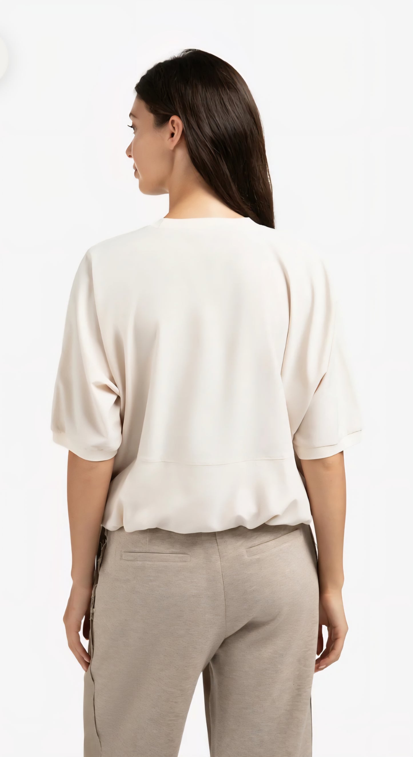 YAYA short sleeve top with balloon hem