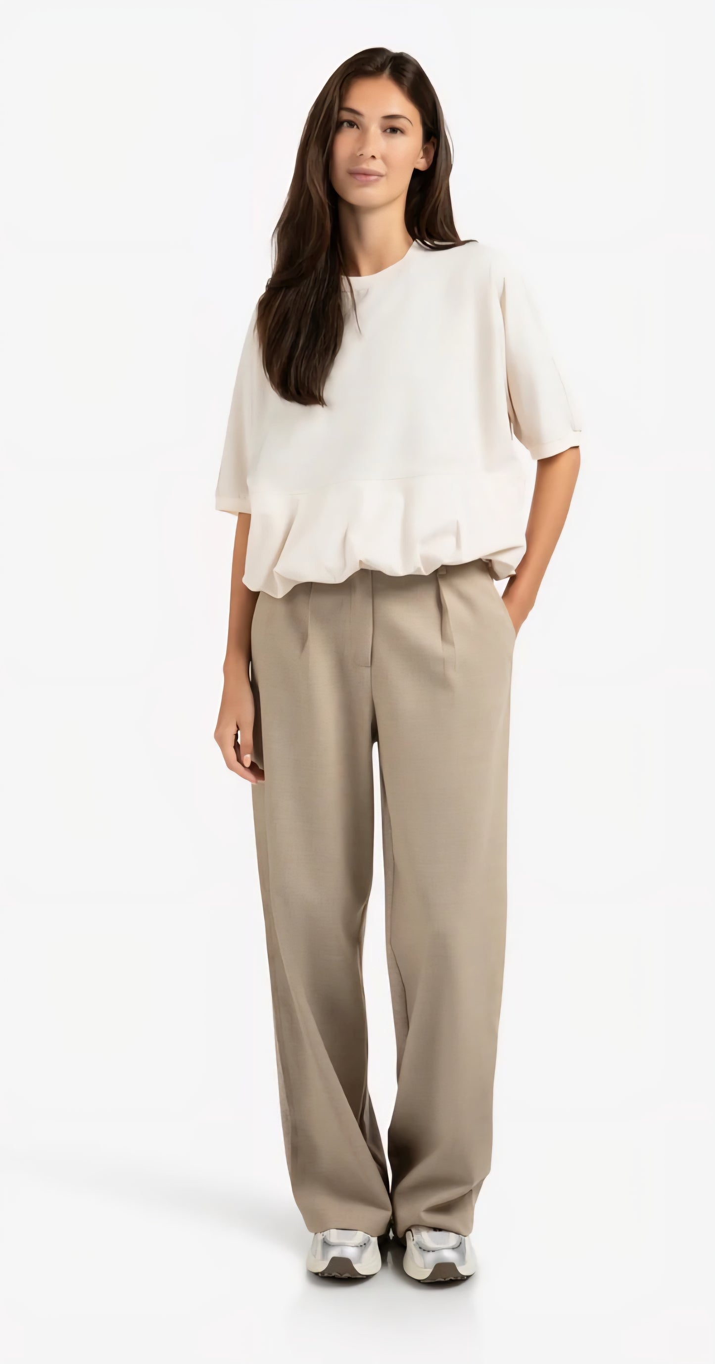 YAYA short sleeve top with balloon hem