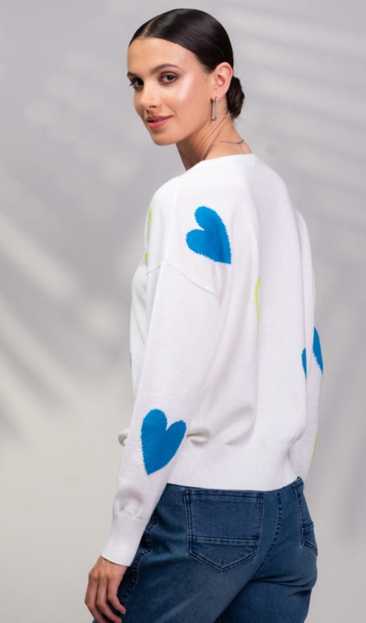 Alison Sheri Heart Print Jumper