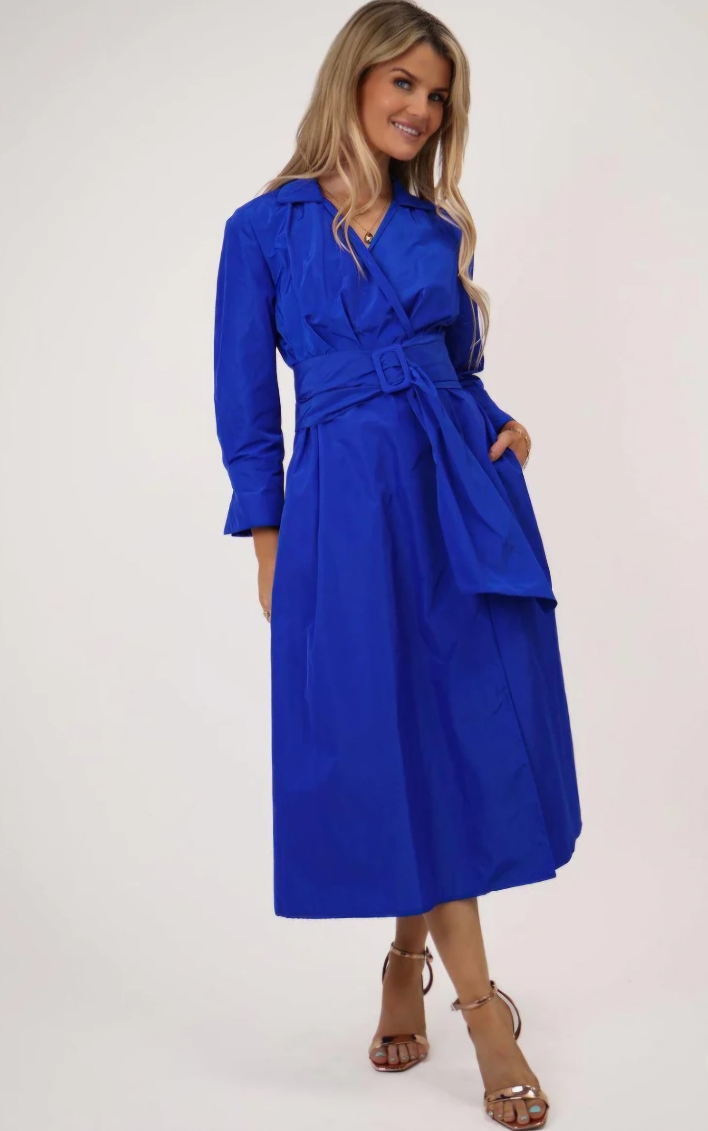 Kate & Pippa taffeta blue dress