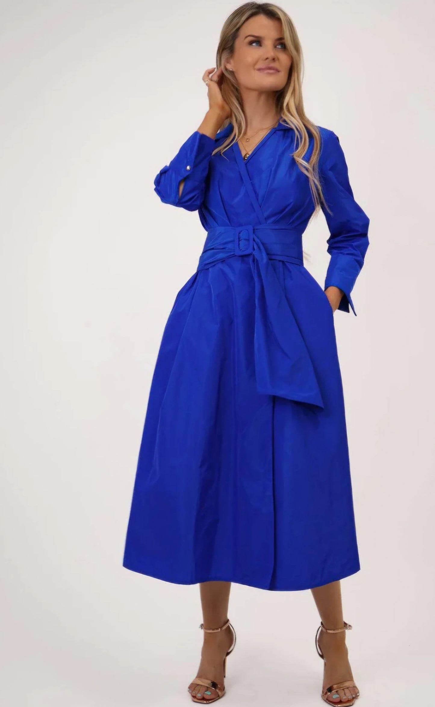 Kate & Pippa taffeta blue dress