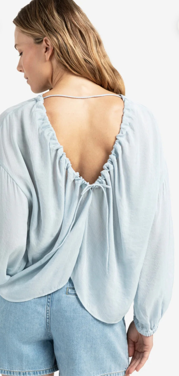 Yaya baby blue blouse