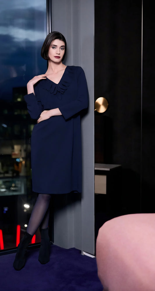 Peruzzi Vneck Frill Cocktail dress